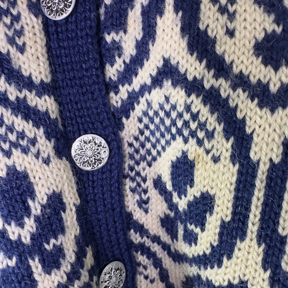 Vintage Norwegian Wool Fair Isle Cardigan - Picture 4 of 10
